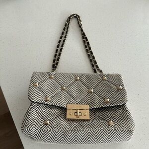 ALDO tan knit purse
